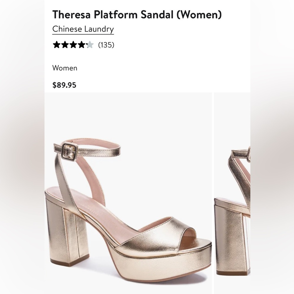 Chinese Laundry Metallic Gold Platform Heels